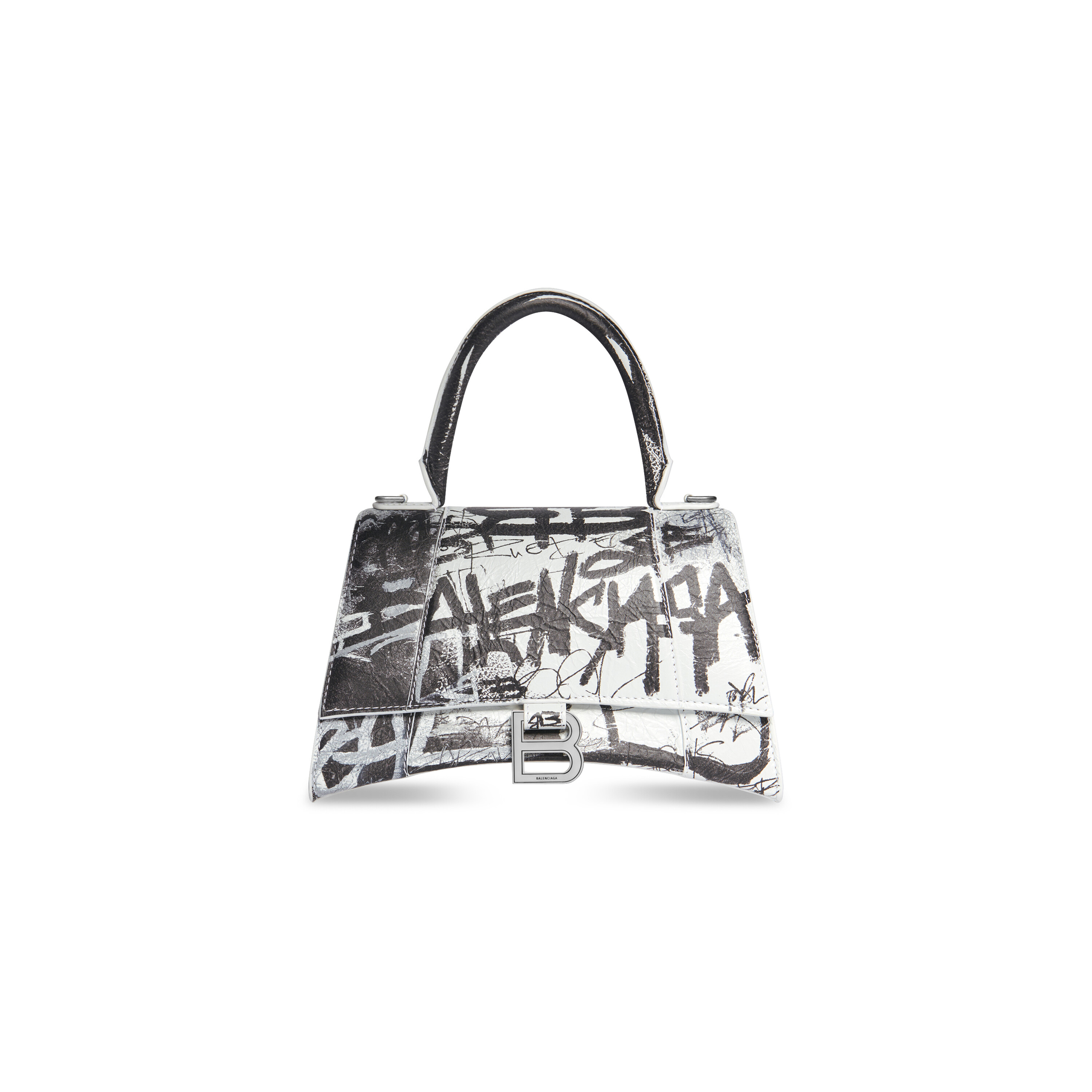 Calfskin Graffiti Hourglass Top Handle Bag  Aesthetic BA